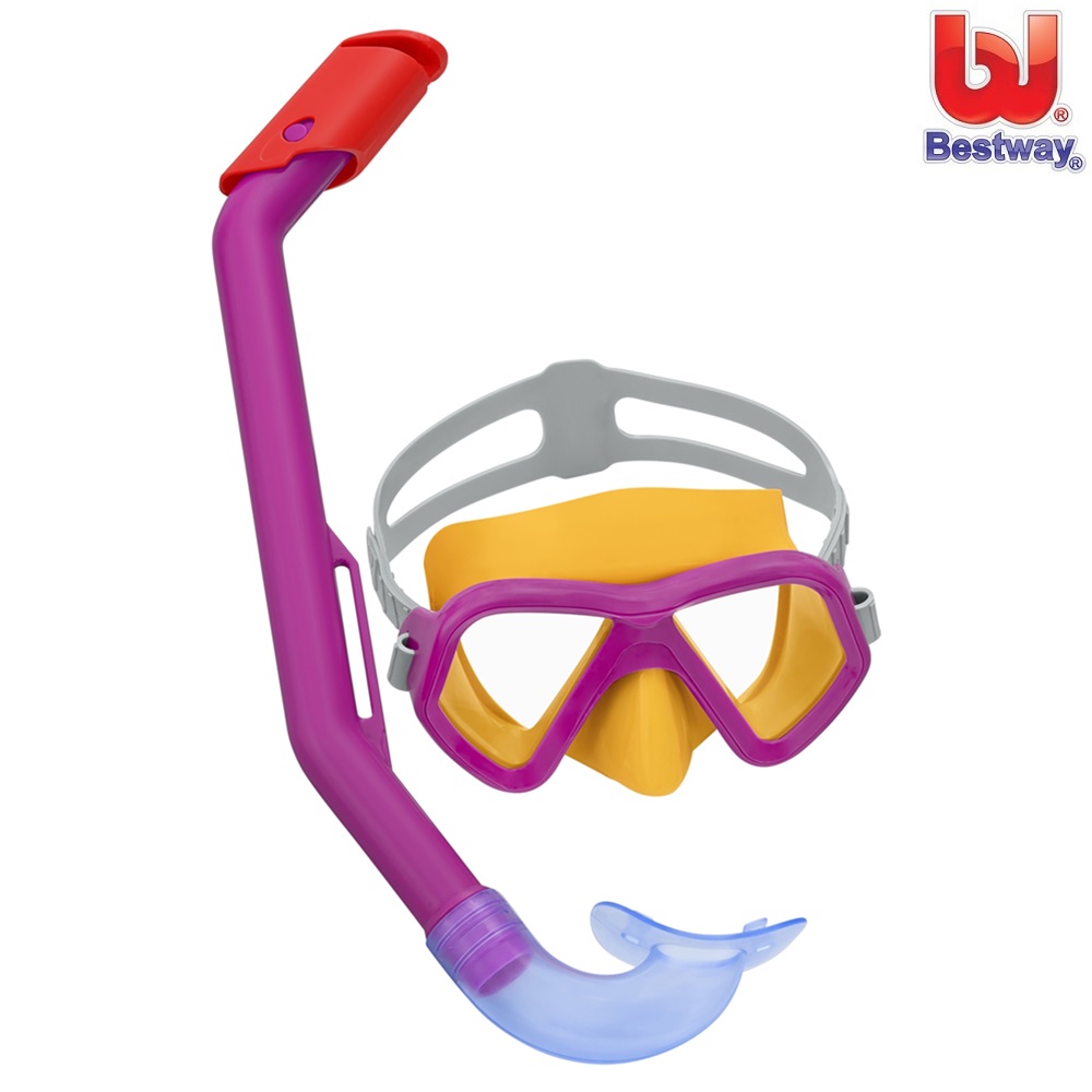 Kids' Swim Mask and Snorkel - Bestway Dominator Cerise