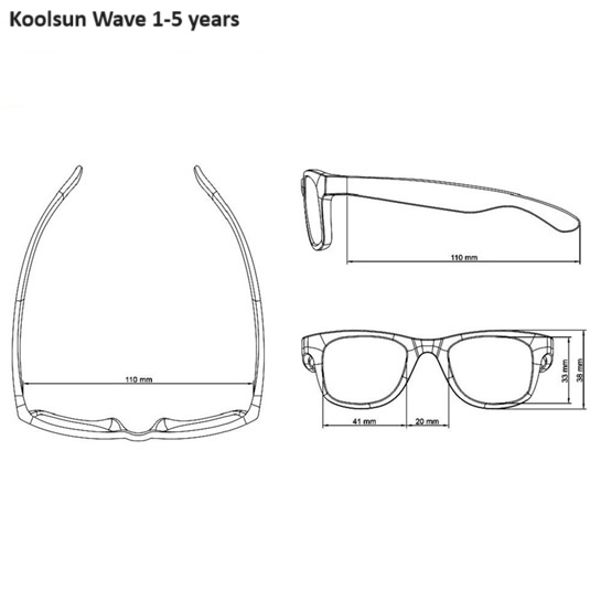 Sunglasses for Kids - Koolsun Wave Gunmetal Grey