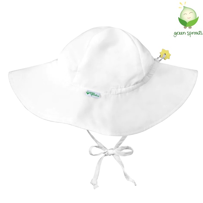 Children's Brim Sun Hat - Green Sprouts White