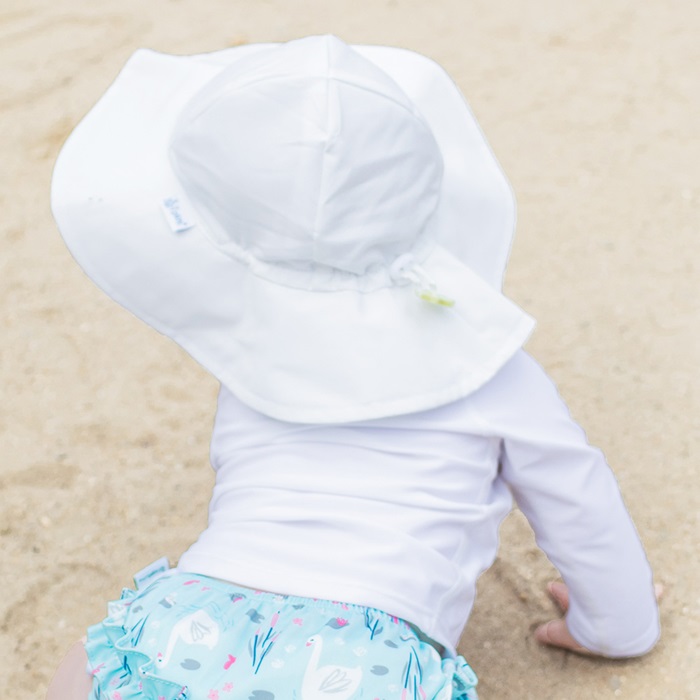 Children's Brim Sun Hat - Green Sprouts White