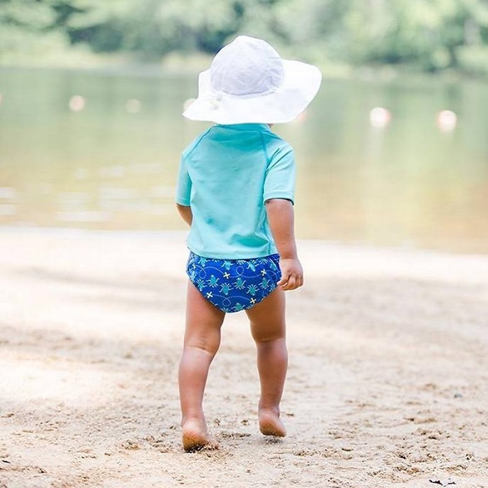 Children's Brim Sun Hat - Green Sprouts White