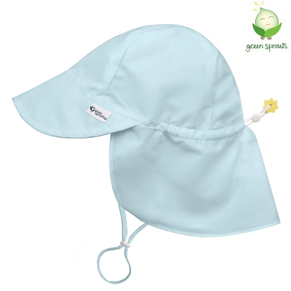 Sun Cap for Kids - Green Sprouts Light Aqua