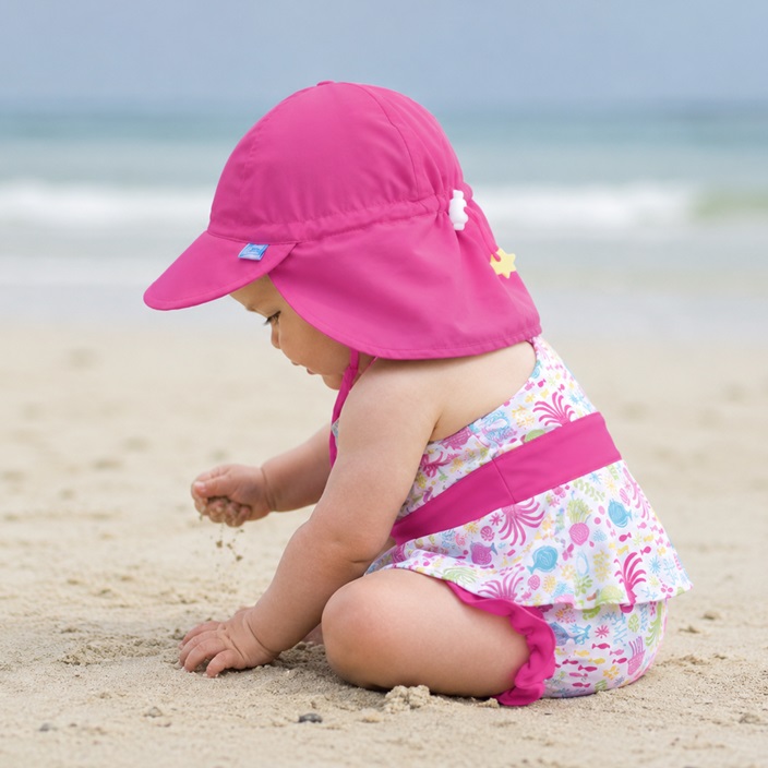Sun Cap for Kids - Green Sprouts Hot Pink