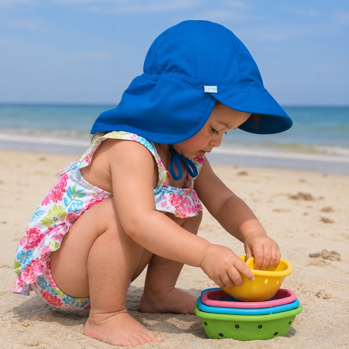 Sun Cap for Kids - Green Sprouts Royal Blue