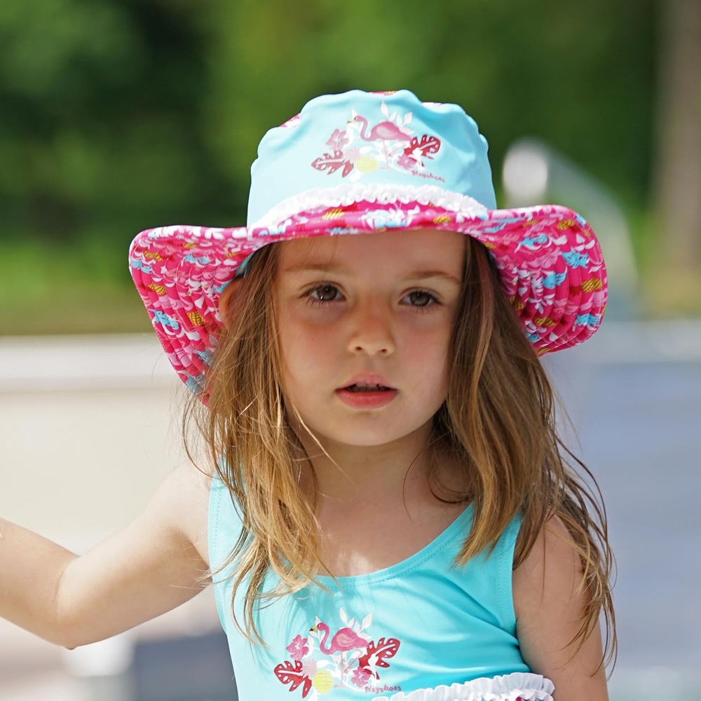Kids' Brim Sun Hat - Playshoes Flamingo