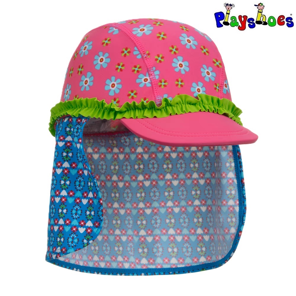 Sun Cap for Children - Playshoes Pink Flowers