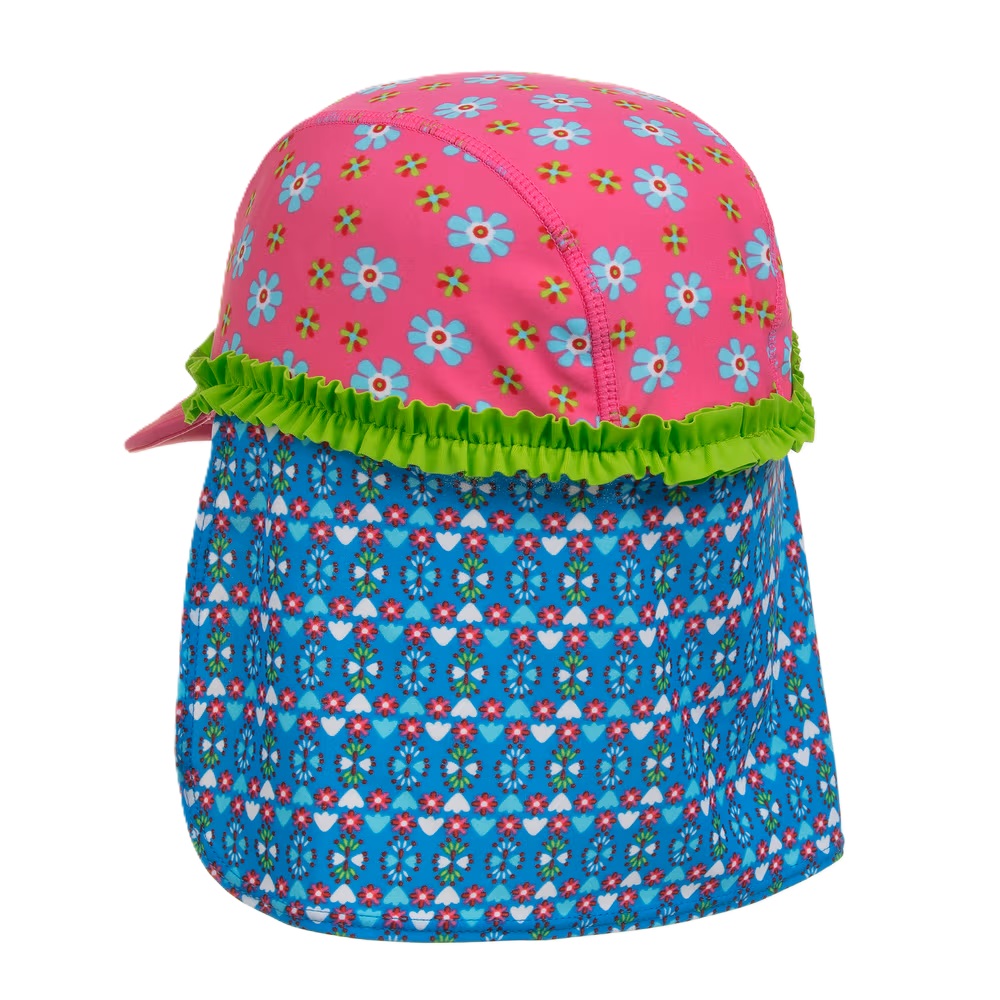Sun Cap for Children - Playshoes Pink Flowers