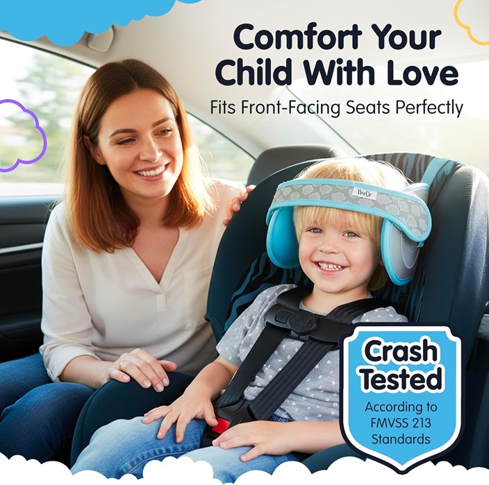 Car headrest and necksupport for kids Nap-Up Blue