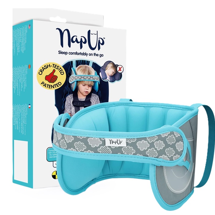 Car headrest and necksupport for kids Nap-Up Blue