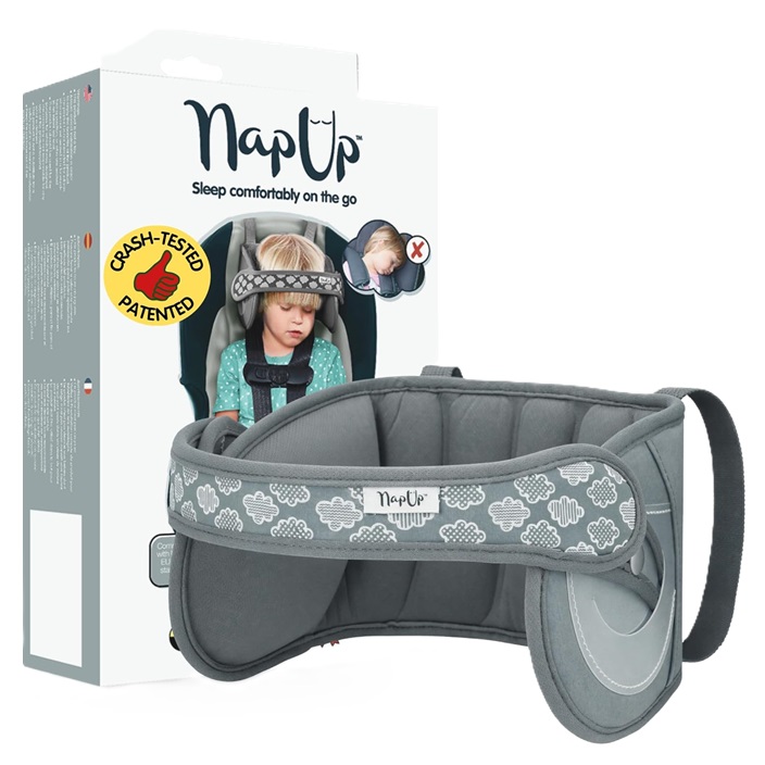 Car headrest and necksupport for kids Nap-Up Grey
