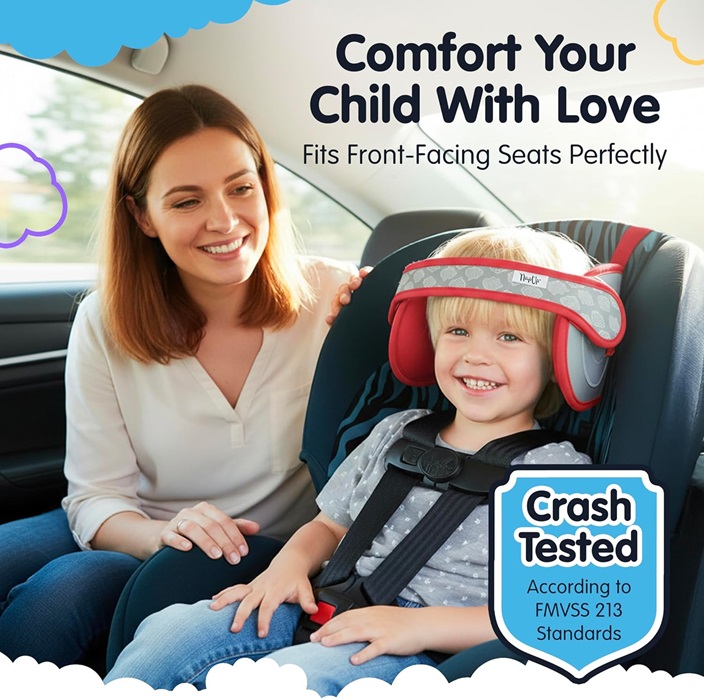 Car headrest and necksupport for kids Nap-Up Red