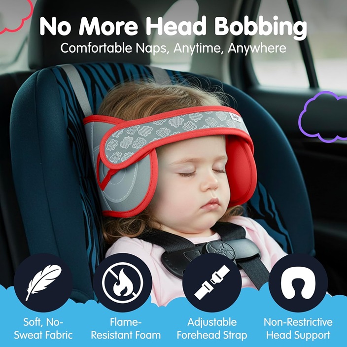 Car headrest and necksupport for kids Nap-Up Red