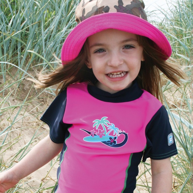 Sun bucket sun hat for children SplashAbout Pink Camo