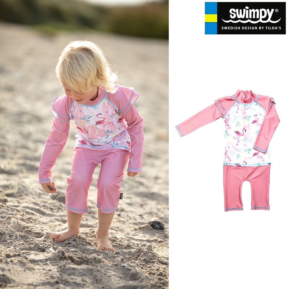 UV Swim Suit for Children Swimpy Flamingo