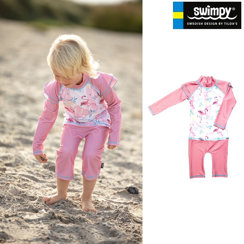 UV Swim Suit for Children Swimpy Flamingo