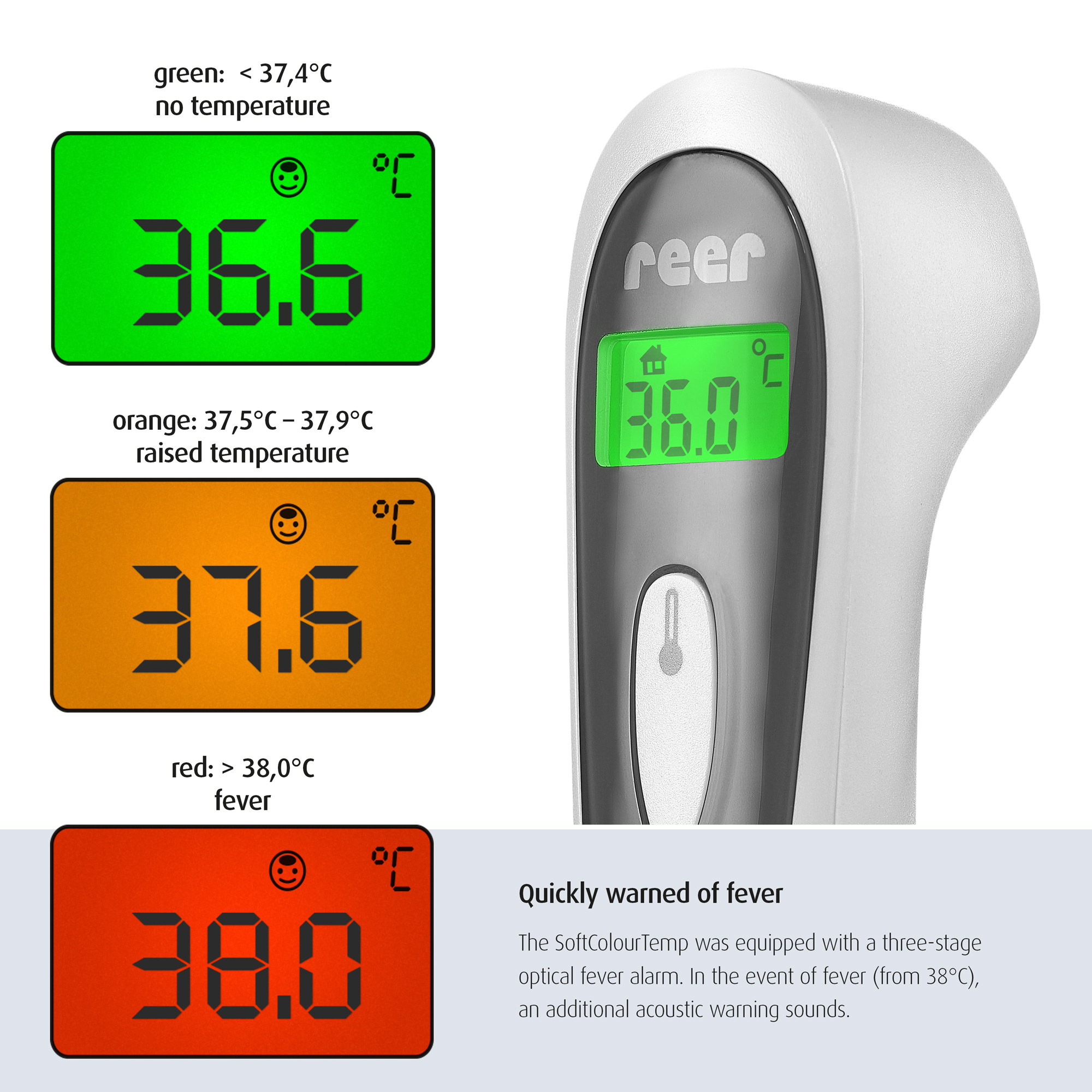 Digital fever thermometer Reer Colour SoftTemp 3-in-1