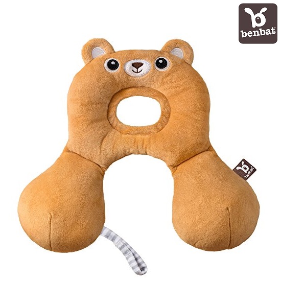 Toddler Coddler Kids Headrest Pillow For Travel – Neck Support, Tan, Polyester Fiber