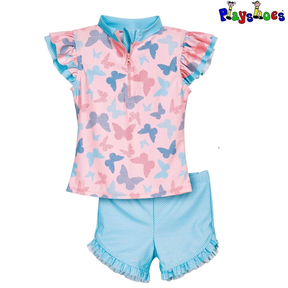 Kids' UV set with Rash Guard and Swim Trunks - Playshoes Butterfly Kids' UV set with Rash Guard and Swim Trunks - Playshoes Butterfly
