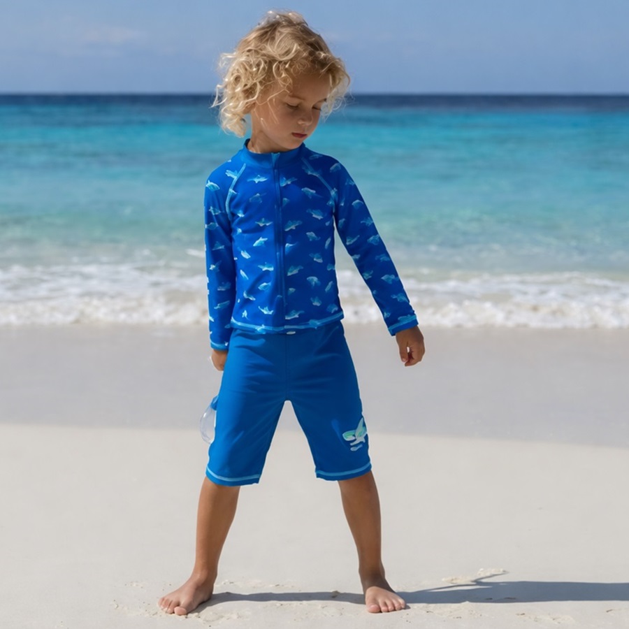 UV Protective Suit for Kids - Playshoes Shark