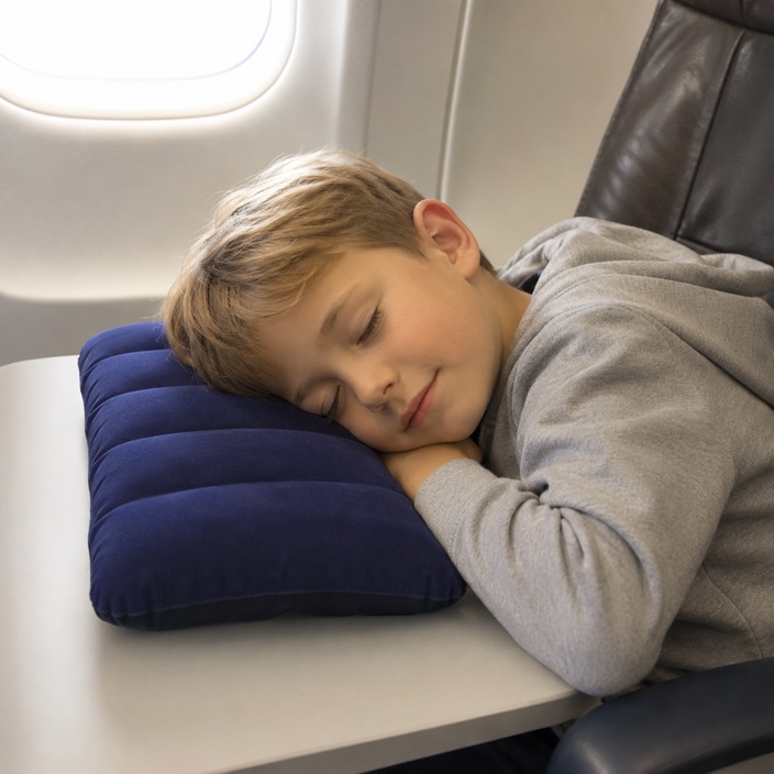 Inflatable travel pillow for kids Intex Blue