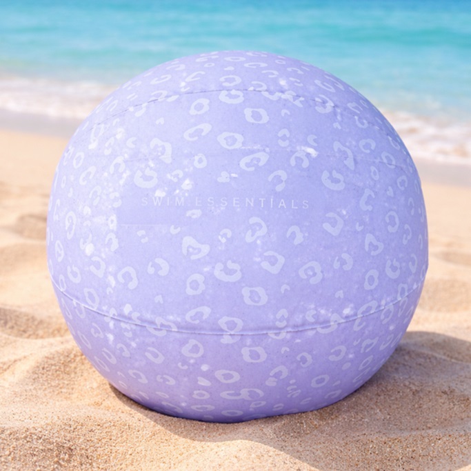 Inflatable Beach Ball - Swim Essentials Lilac Leopard Inflatable Beach Ball - Swim Essentials Lilac Leopard