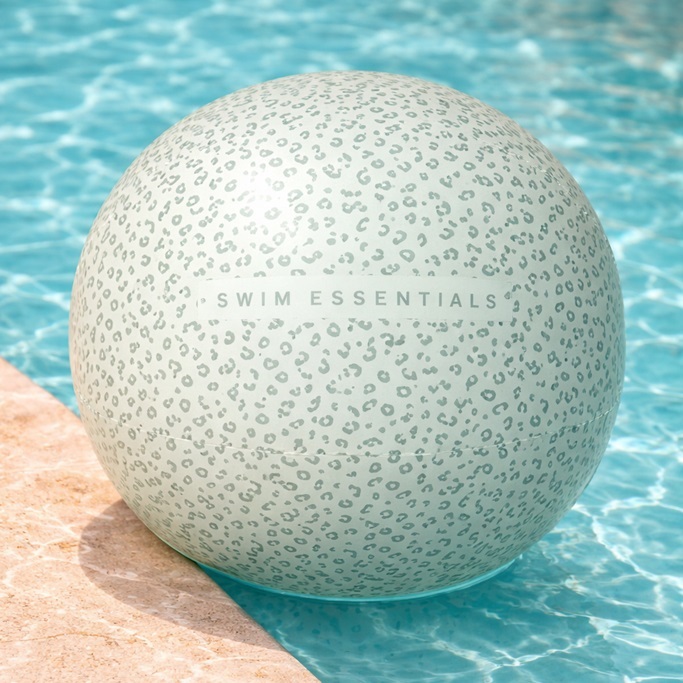 Inflatable Beach Ball - Swim Essentials Green Leopard