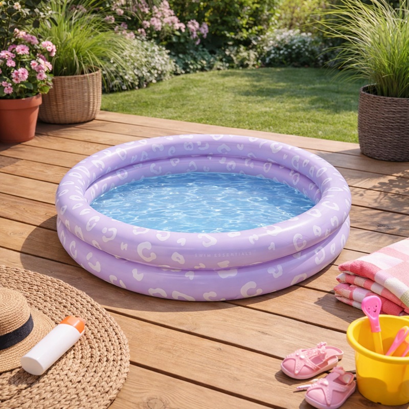 Inflatable Baby Pool - Swim Essentials Lilac Leopard