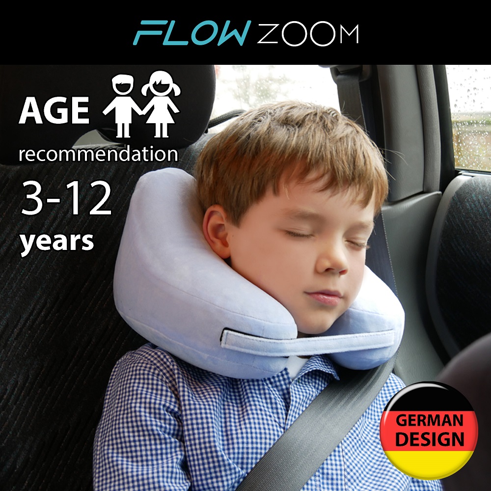 Inflatable travel neck pillow for children Flowzoom Air Pillow Kids Blue