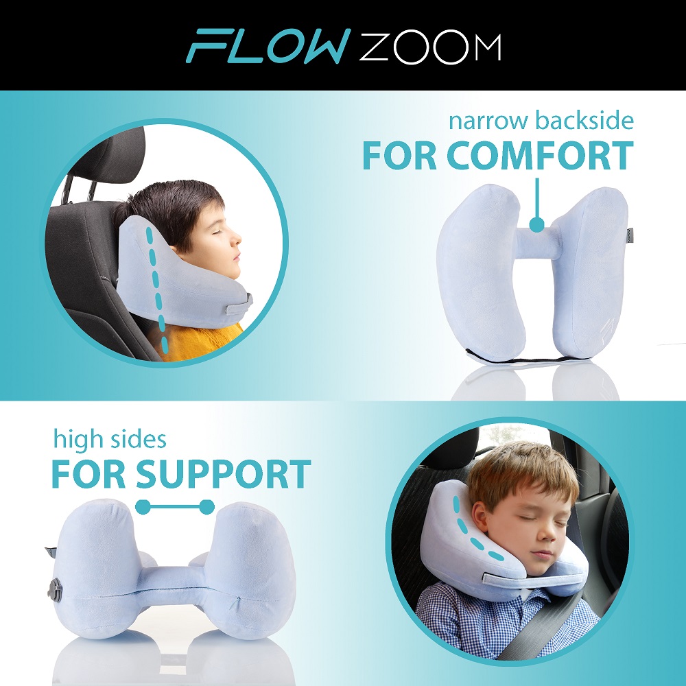 Inflatable travel neck pillow for children Flowzoom Air Pillow Kids Blue