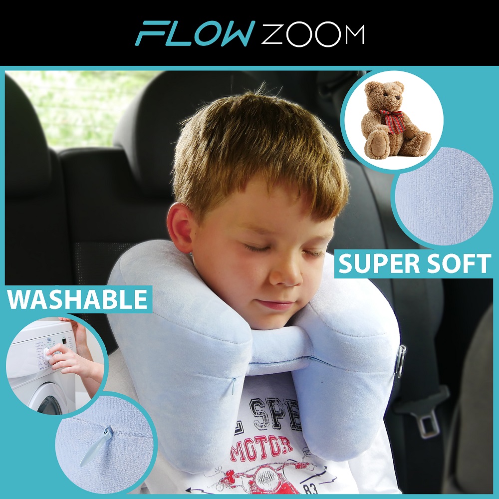 Inflatable travel neck pillow for children Flowzoom Air Pillow Kids Blue