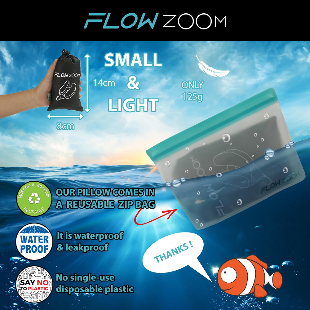 Inflatable travel neck pillow for children Flowzoom Air Pillow Kids Blue