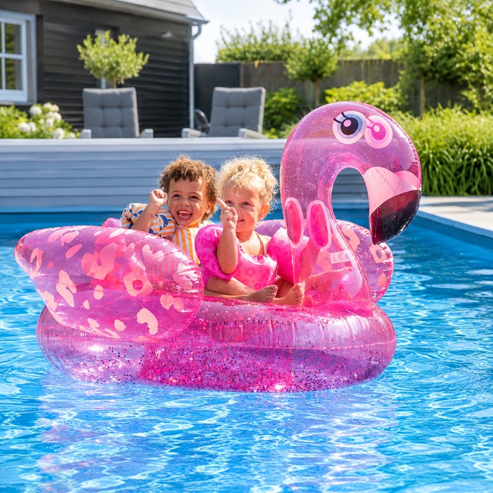 Inflatable Pool Float XXL - Swim Essentials Neon Pink Flamingo