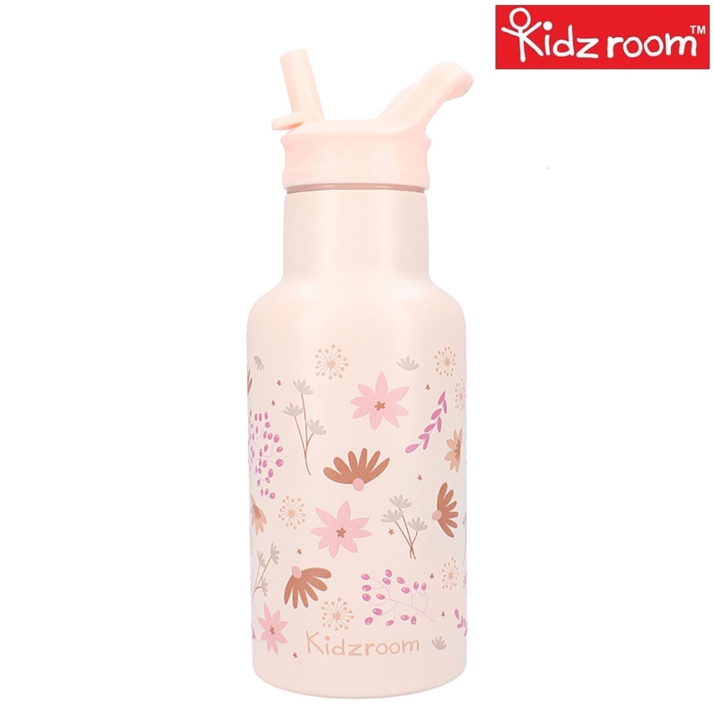Metal drinking bottle for kids Kidzroom Flowers