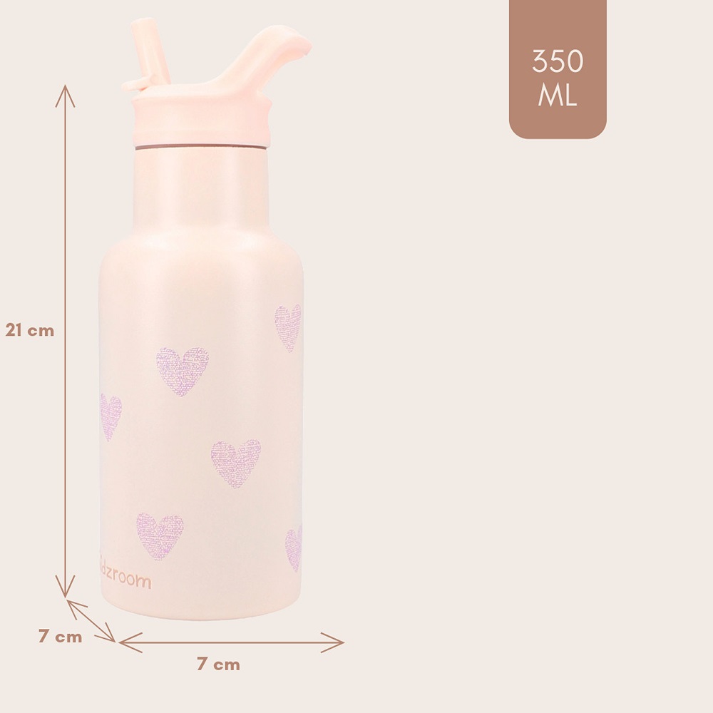 Metal drinking bottle for kids Kidzroom Hearts