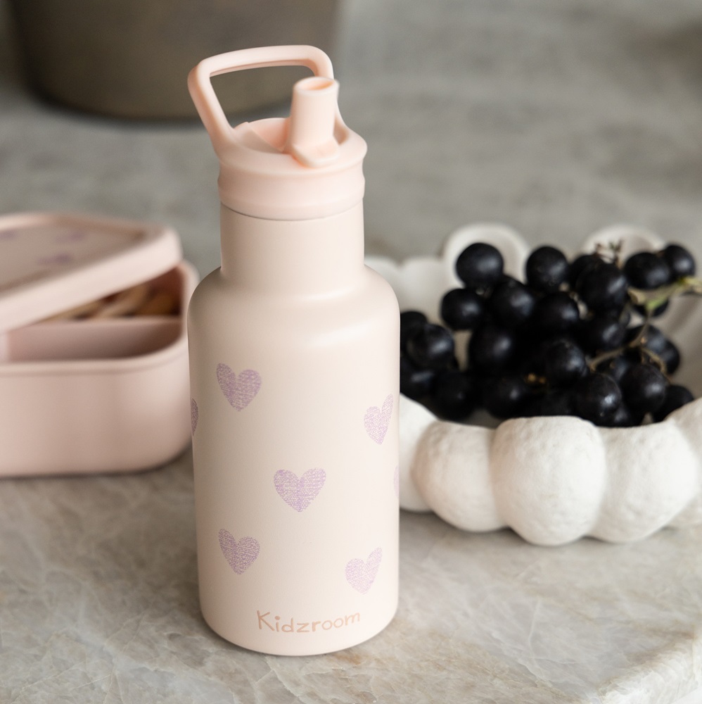 Metal drinking bottle for kids Kidzroom Hearts
