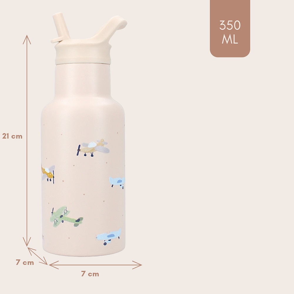 Metal drinking bottle for kids Kidzroom Aircrafts