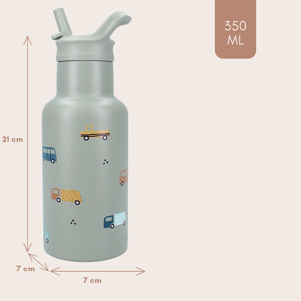 Metal drinking bottle for kids Kidzroom Cars