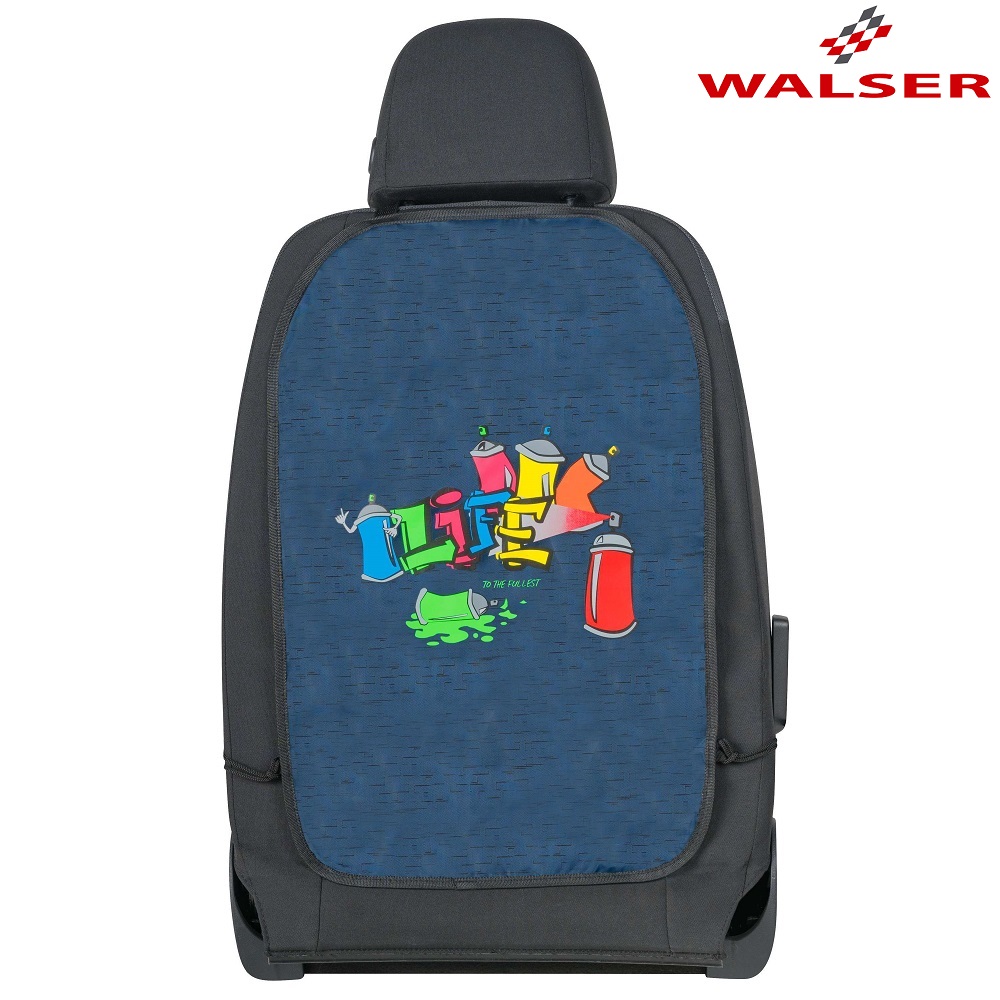 Car backseat kick mat Walser Happy Graffiti